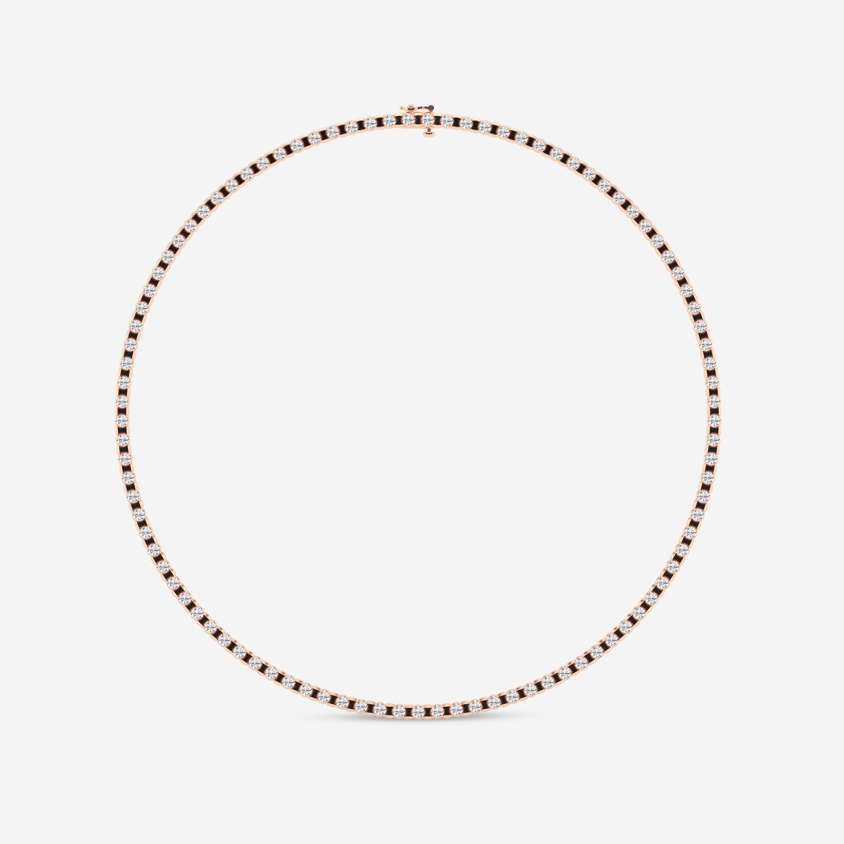 Additional Image 3 for  15 ctw Round Lab Grown Diamond Tennis Necklace With Black Rhodium