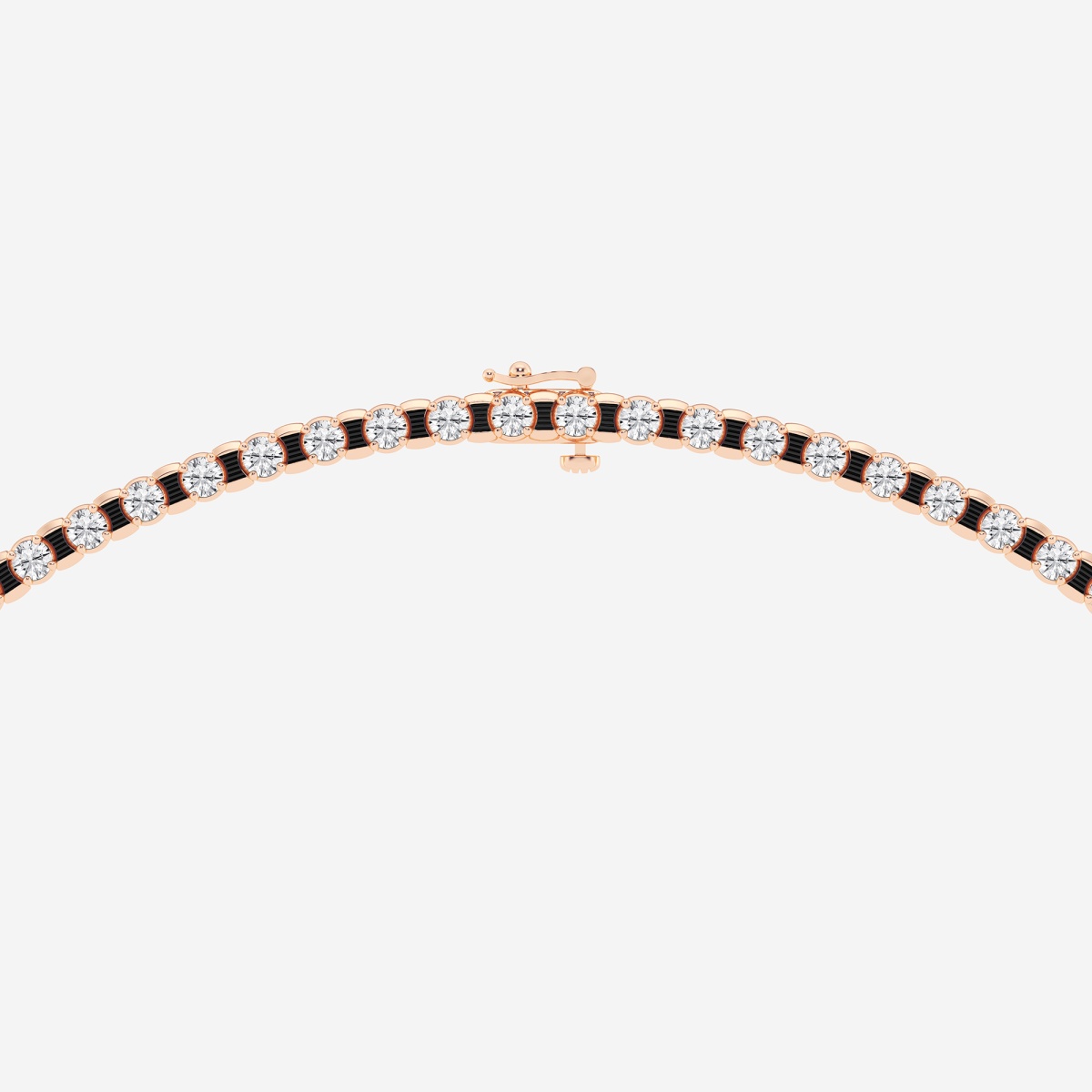 Additional Image 2 for  15 ctw Round Lab Grown Diamond Tennis Necklace With Black Rhodium