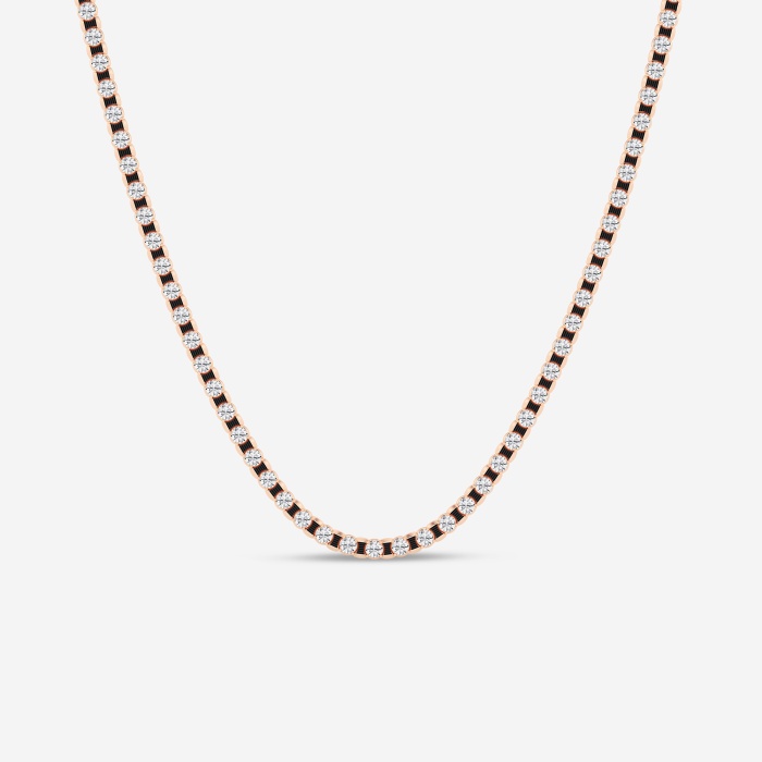 15 ctw Round Lab Grown Diamond Tennis Necklace With Black Rhodium