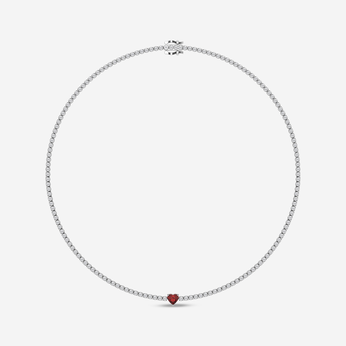 Additional Image 4 for  5.9 mm Heart Shaped Created Ruby and 6 5/8 ctw Round Lab Grown Diamond Fashion Necklace