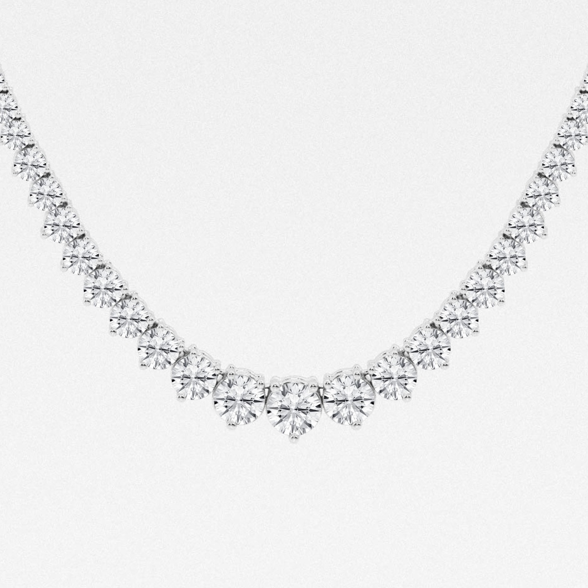 Additional Image 1 for  39 ctw Round Lab Grown Diamond Graduated Riviera Fashion Necklace