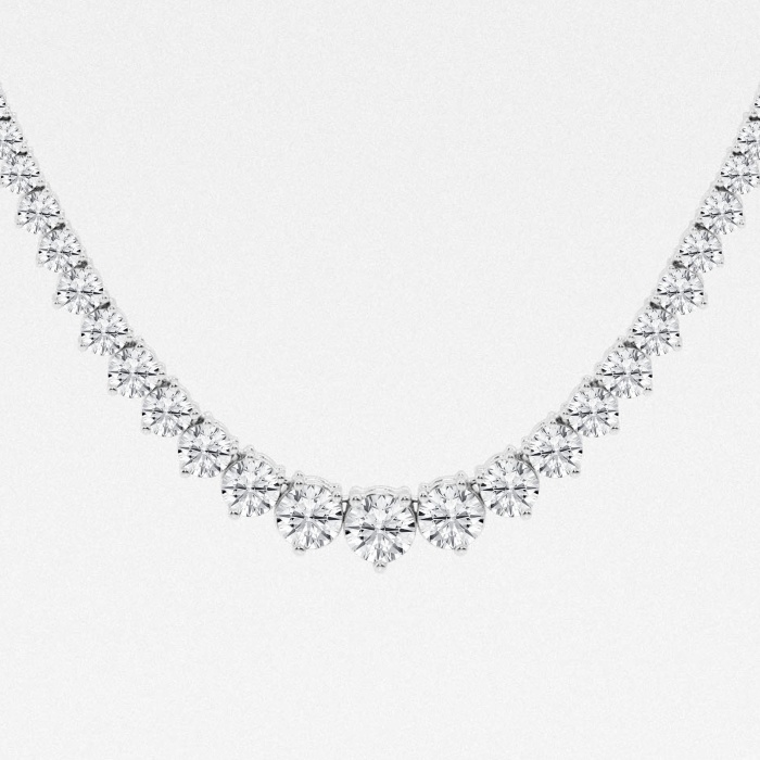 39 ctw Round Lab Grown Diamond Graduated Riviera Fashion Necklace