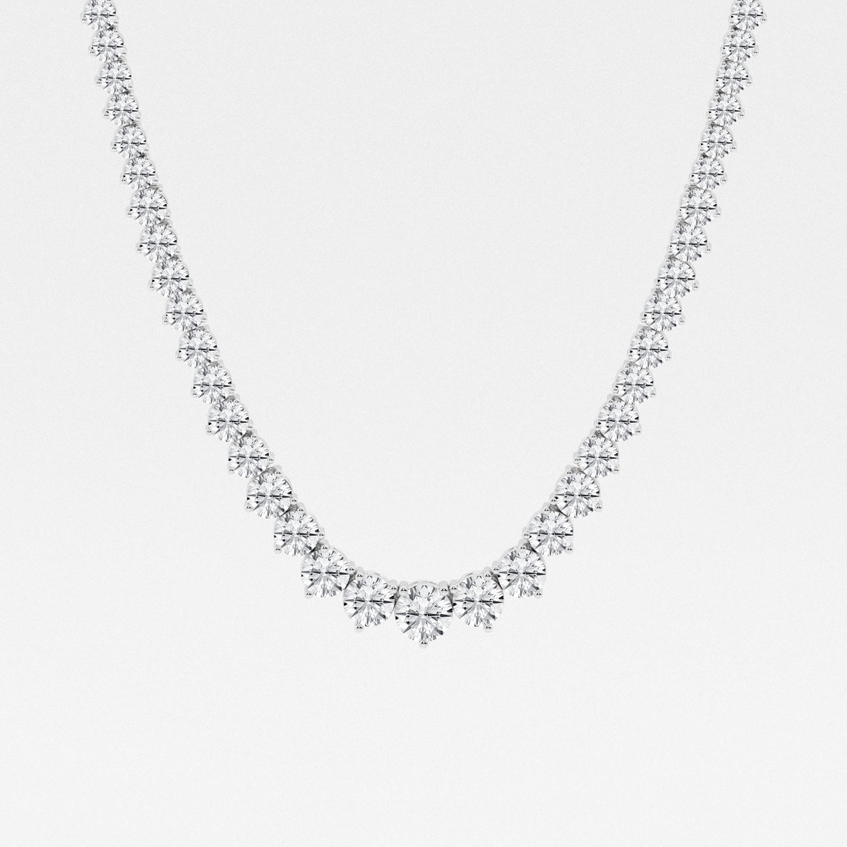 39 ctw Round Lab Grown Diamond Graduated Riviera Fashion Necklace