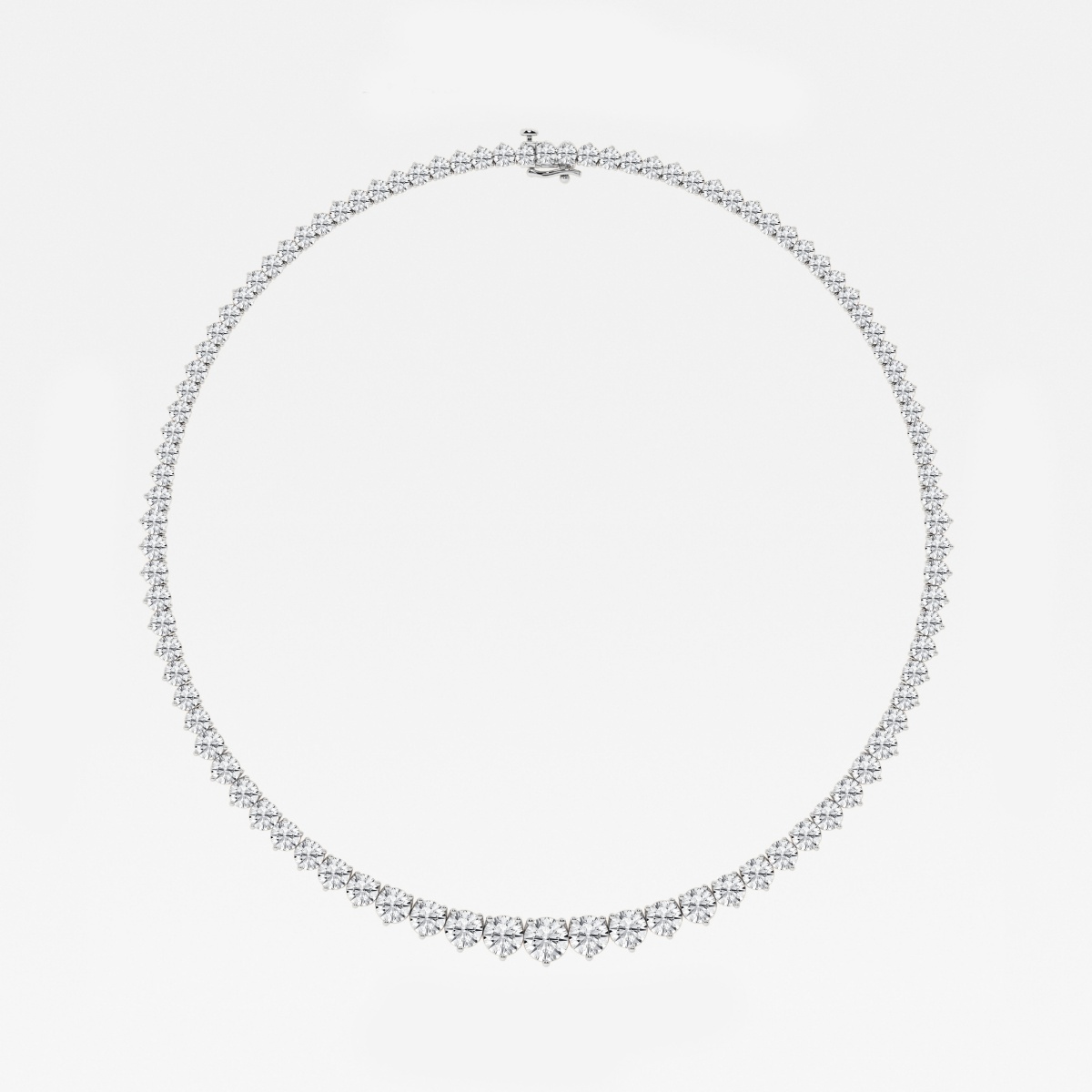 Additional Image 3 for  39 ctw Round Lab Grown Diamond Graduated Riviera Fashion Necklace