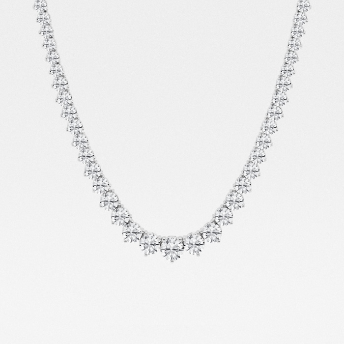 39 ctw Round Lab Grown Diamond Graduated Riviera Fashion Necklace