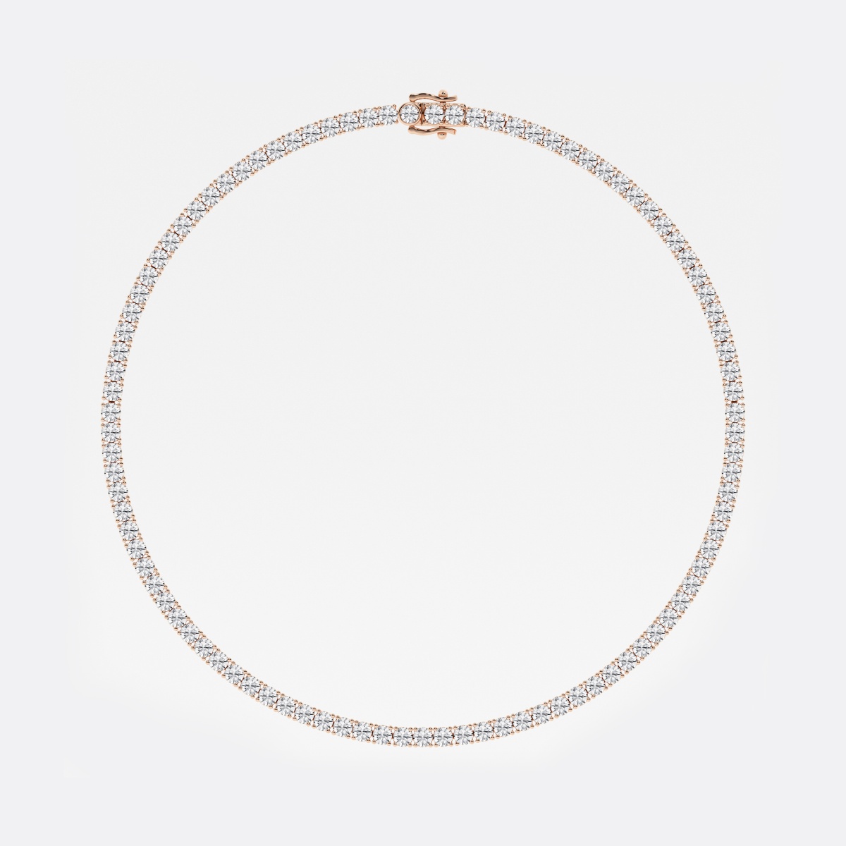 Additional Image 3 for  24 ctw Round Lab Grown Diamond Tennis Necklace