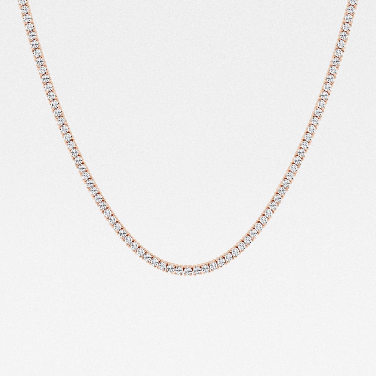 7 1/3 ctw Round Lab Grown Diamond Four-Prong Tennis Fashion Necklace