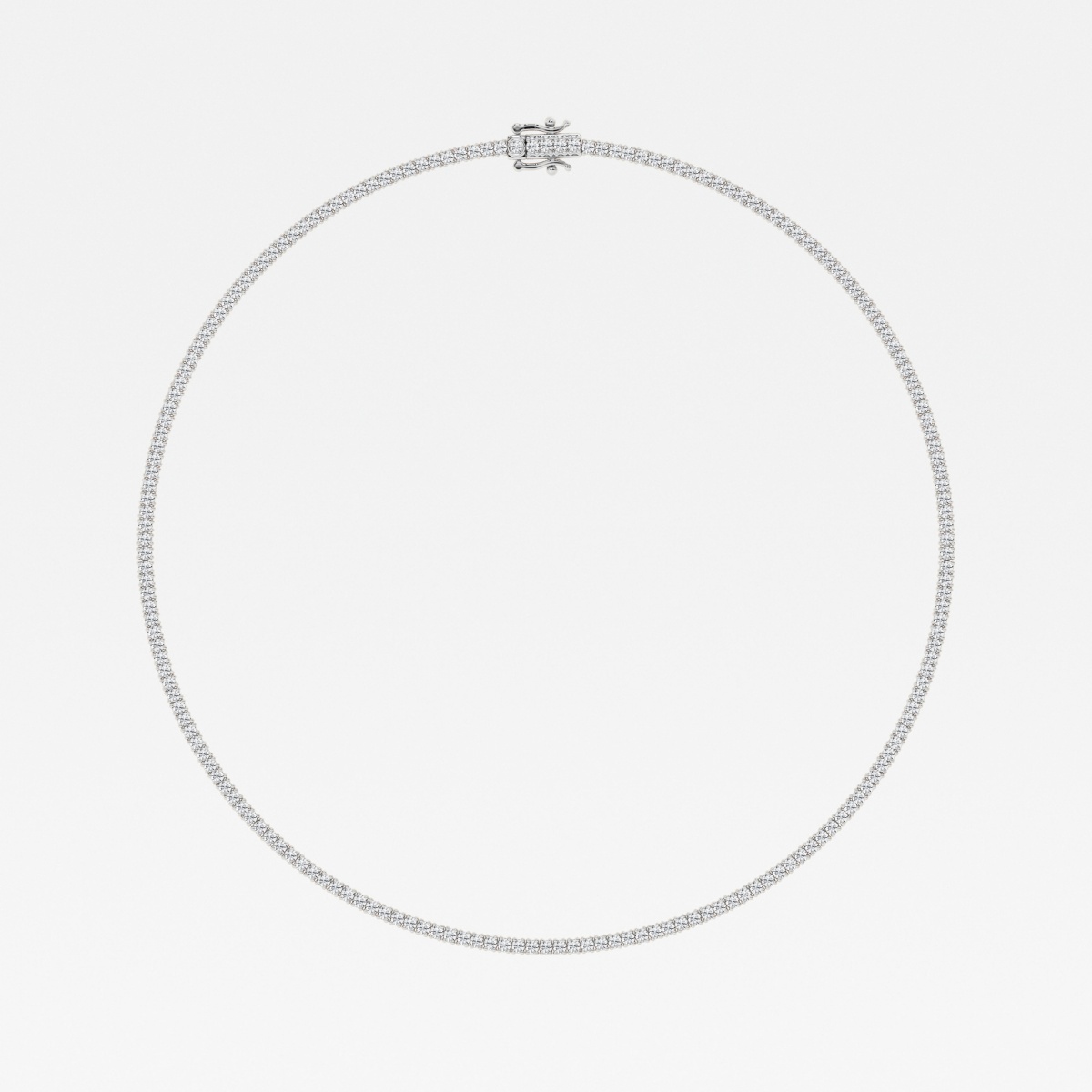 Additional Image 1 for  7 1/4 ctw Round Lab Grown Diamond Four-Prong Tennis Fashion Necklace