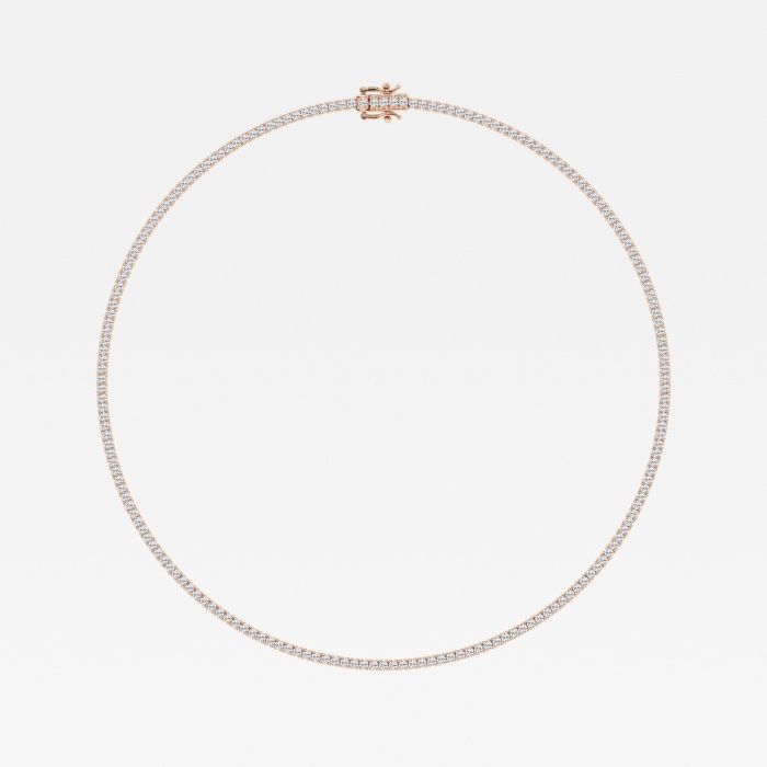 7 1/3 ctw Round Lab Grown Diamond Four-Prong Tennis Fashion Necklace