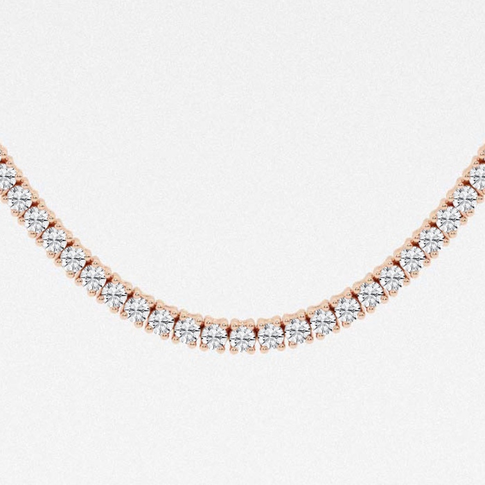 7 1/4 ctw Round Lab Grown Diamond Four-Prong Tennis Fashion Necklace
