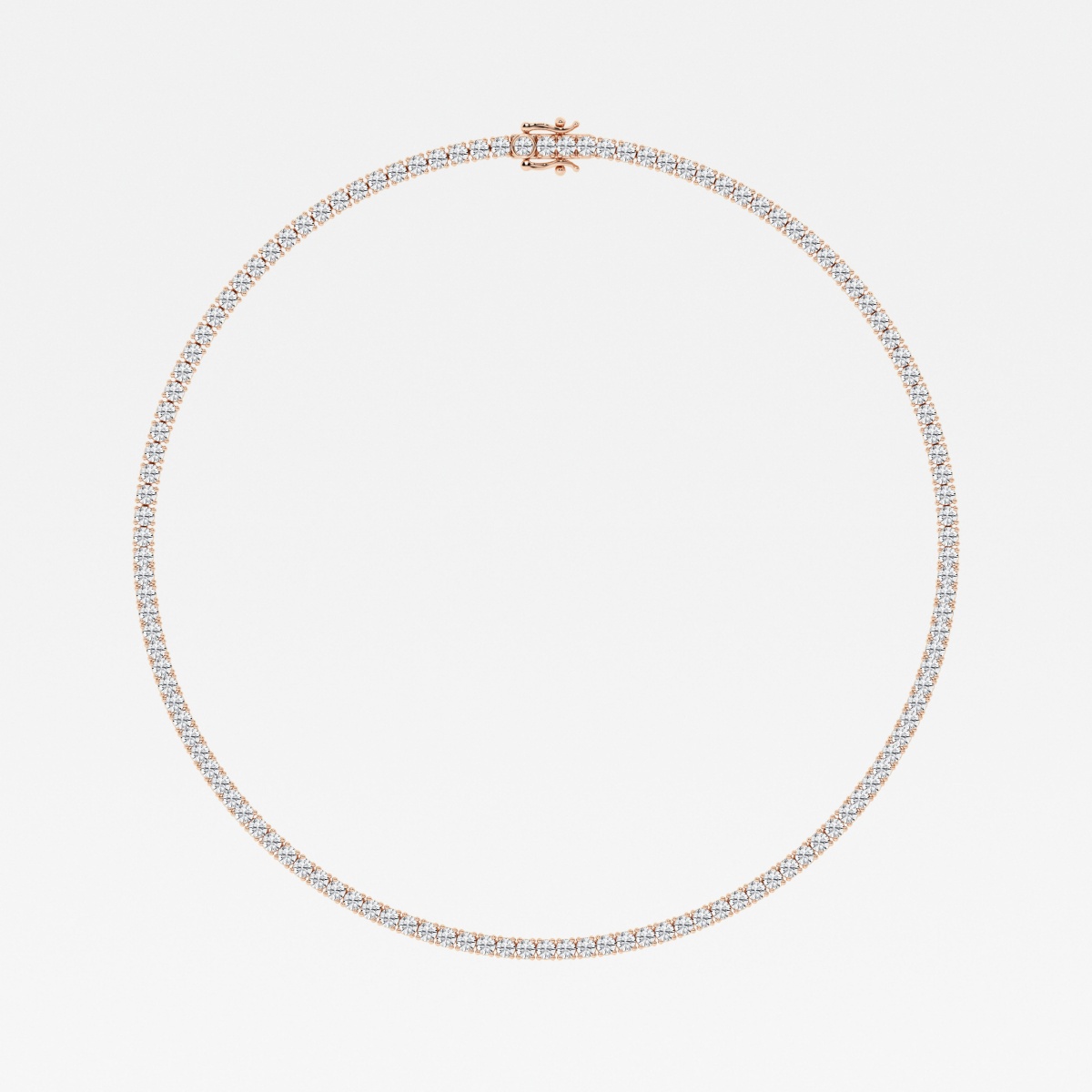 Additional Image 3 for  20 ctw Round Lab Grown Diamond Four-Prong Tennis Fashion Necklace