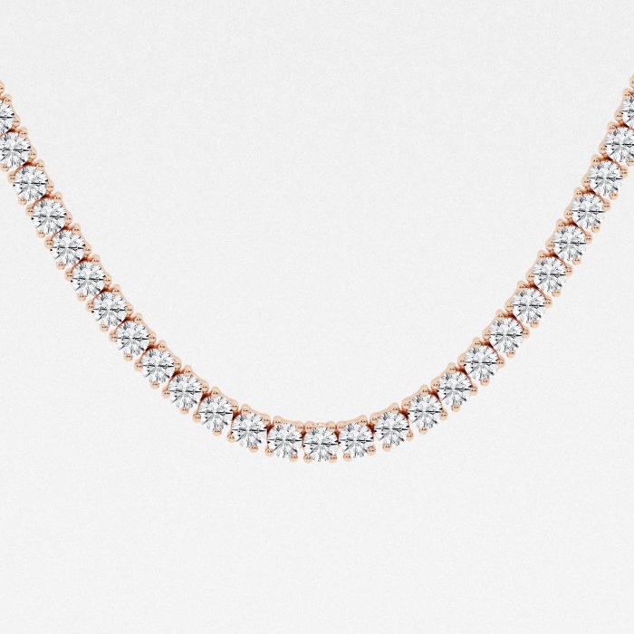 20 ctw Round Lab Grown Diamond Four-Prong Tennis Fashion Necklace