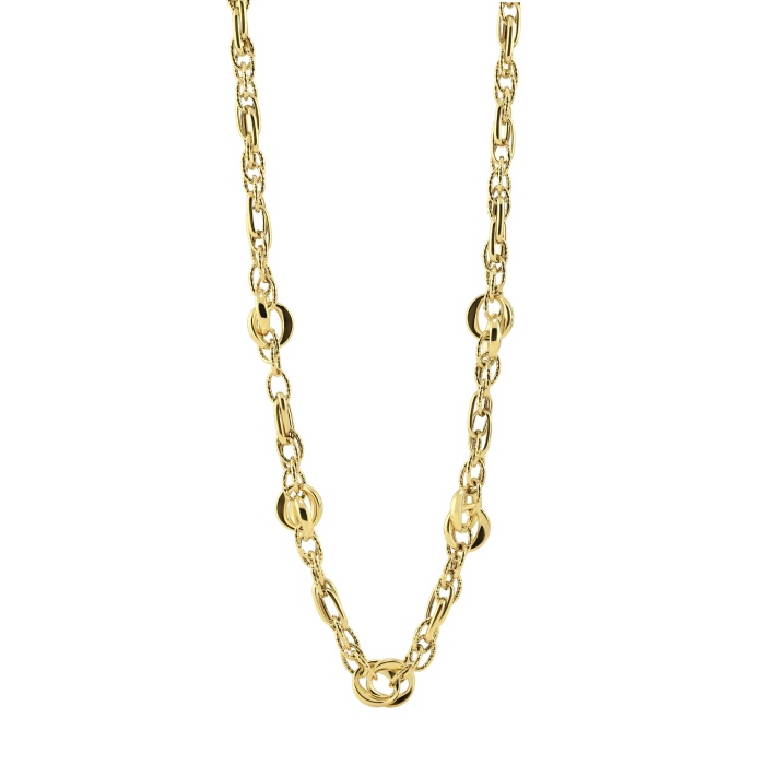 Plain Gold Multiple Inter Link Necklace