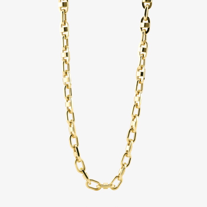 Plain Gold Anchor Link Necklace
