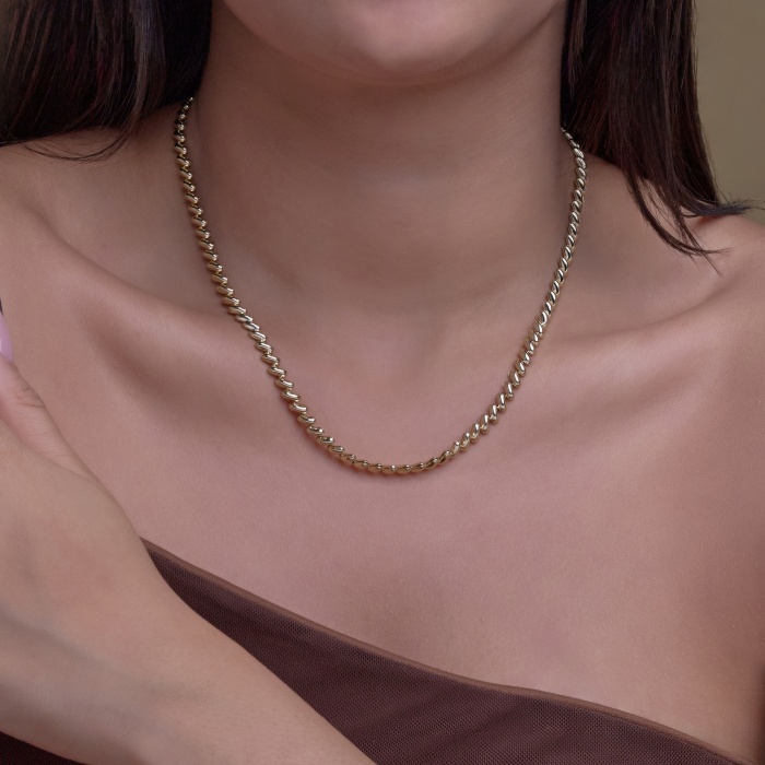 Plain Gold Link Necklace