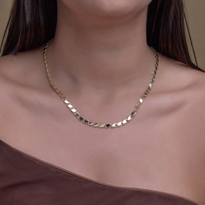 Plain Gold Link Necklace