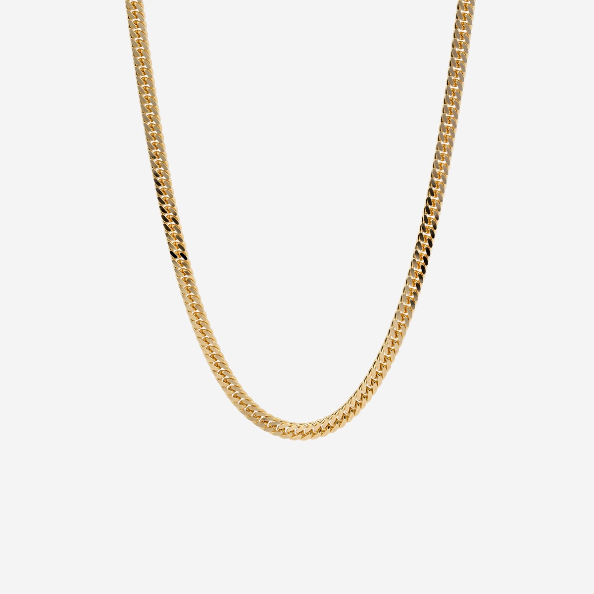 Plain Gold Curb Link Necklace