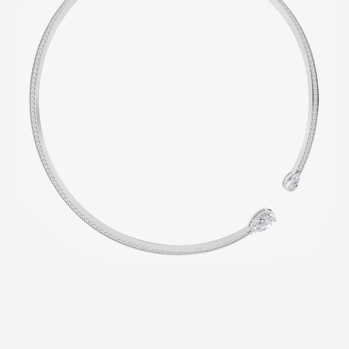 12 ctw Pear Lab Grown Diamond Open Pave Fashion Necklace