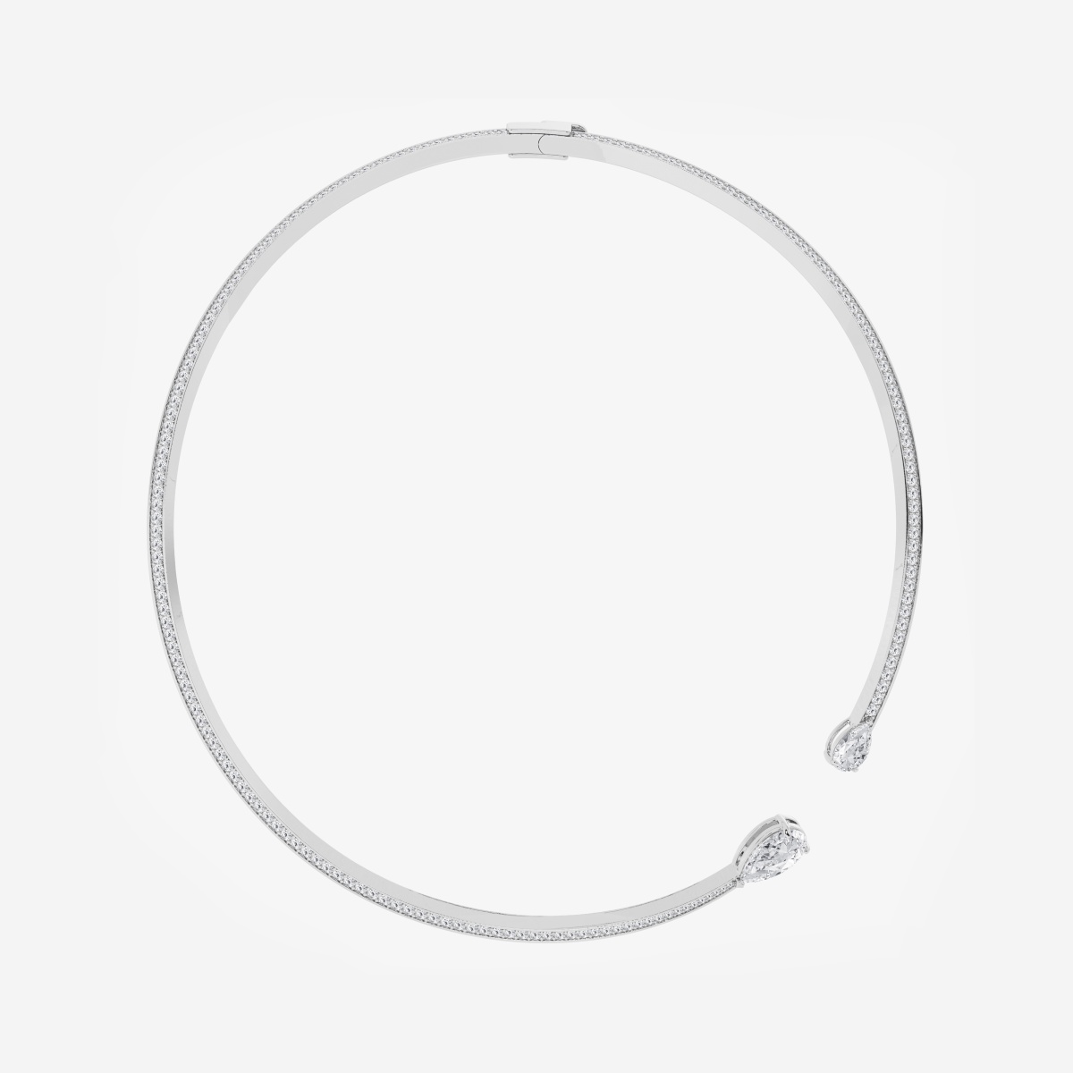 Additional Image 3 for  12 ctw Pear Lab Grown Diamond Open Pave Fashion Necklace