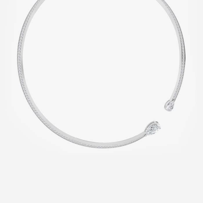 12 ctw Pear Lab Grown Diamond Open Pave Fashion Necklace