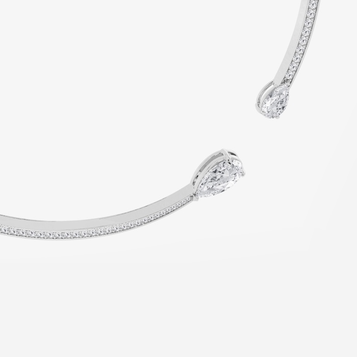 12 ctw Pear Lab Grown Diamond Open Pave Fashion Necklace