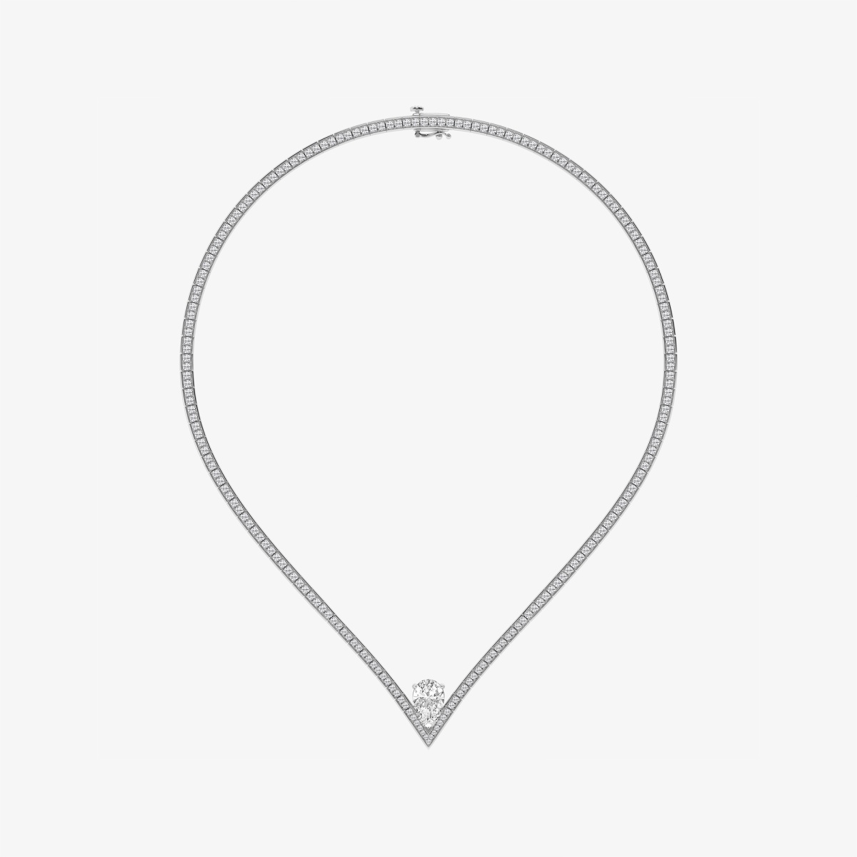Additional Image 3 for  9 ctw Pear Lab Grown Diamond Chevron Fashion Necklace