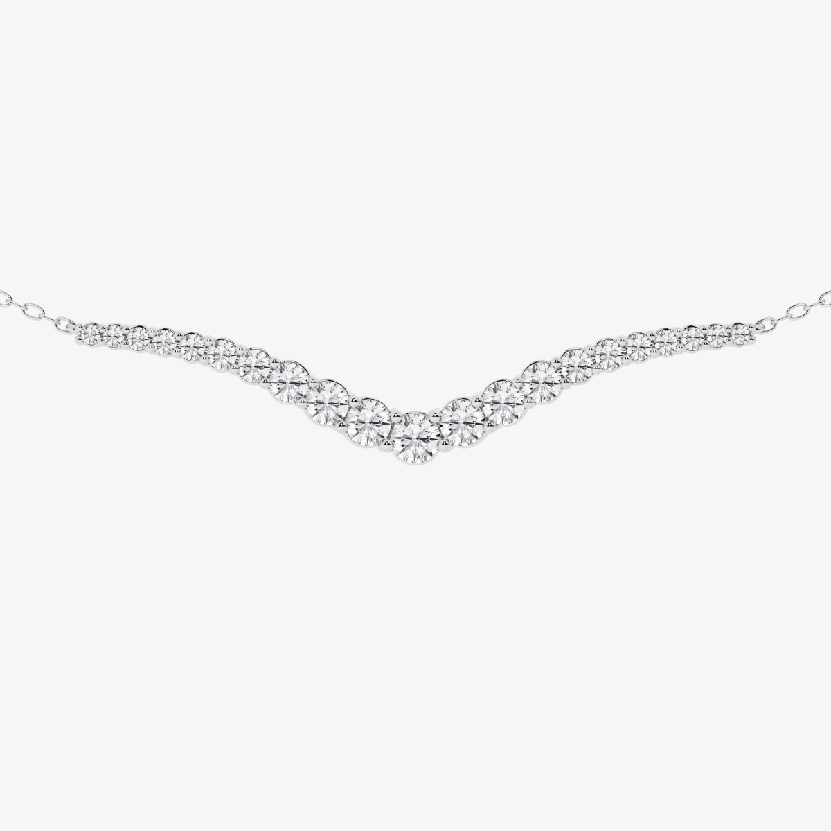 Additional Image 1 for  2 ctw Round Lab Grown Diamond Tripple Curve Station Fashion Necklace