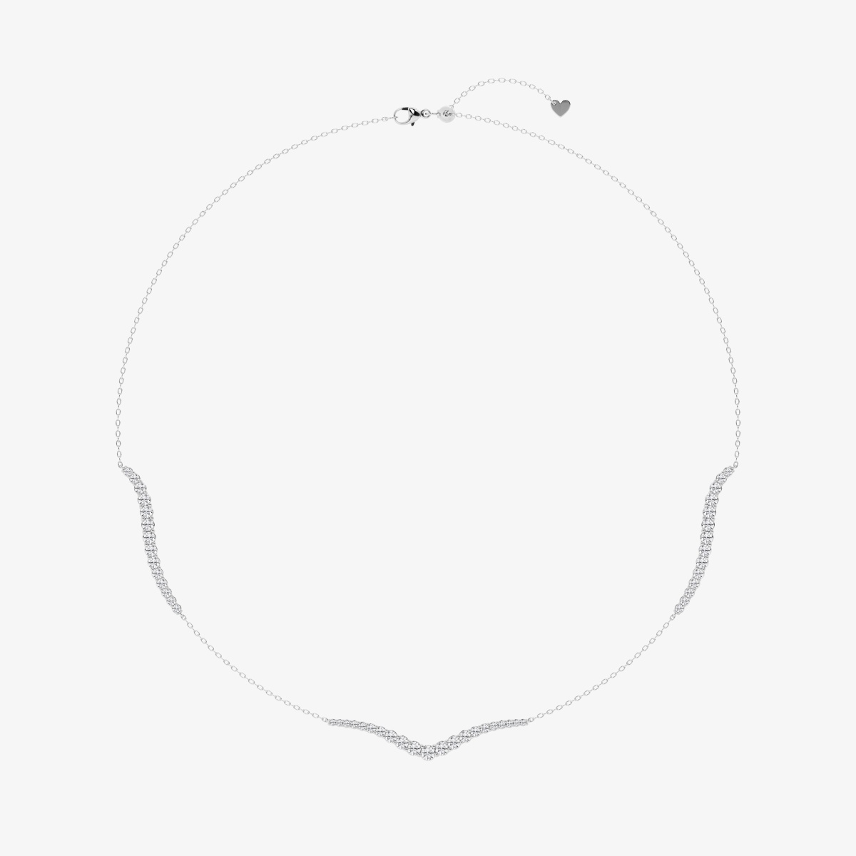 Additional Image 3 for  2 ctw Round Lab Grown Diamond Tripple Curve Station Fashion Necklace