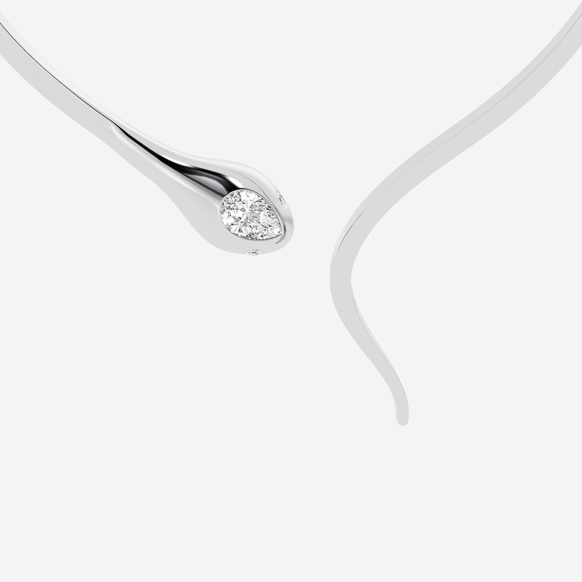 Additional Image 1 for  3 7/8 ctw Curve Serpent Choker Necklace