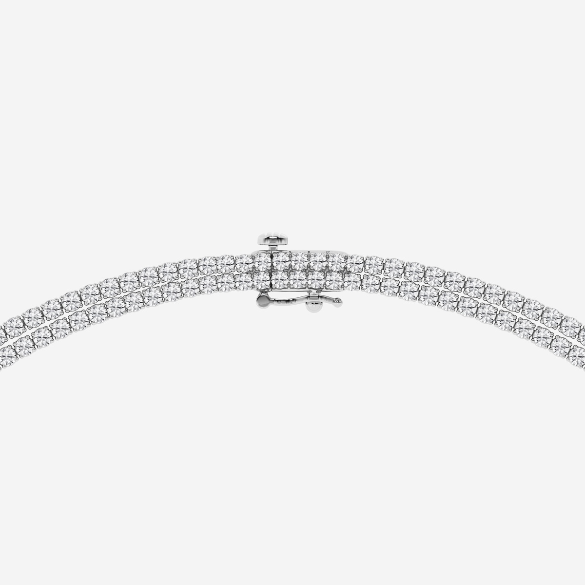 Additional Image 2 for  40 ctw Round Lab Grown Diamond Double Row Tennis Necklace