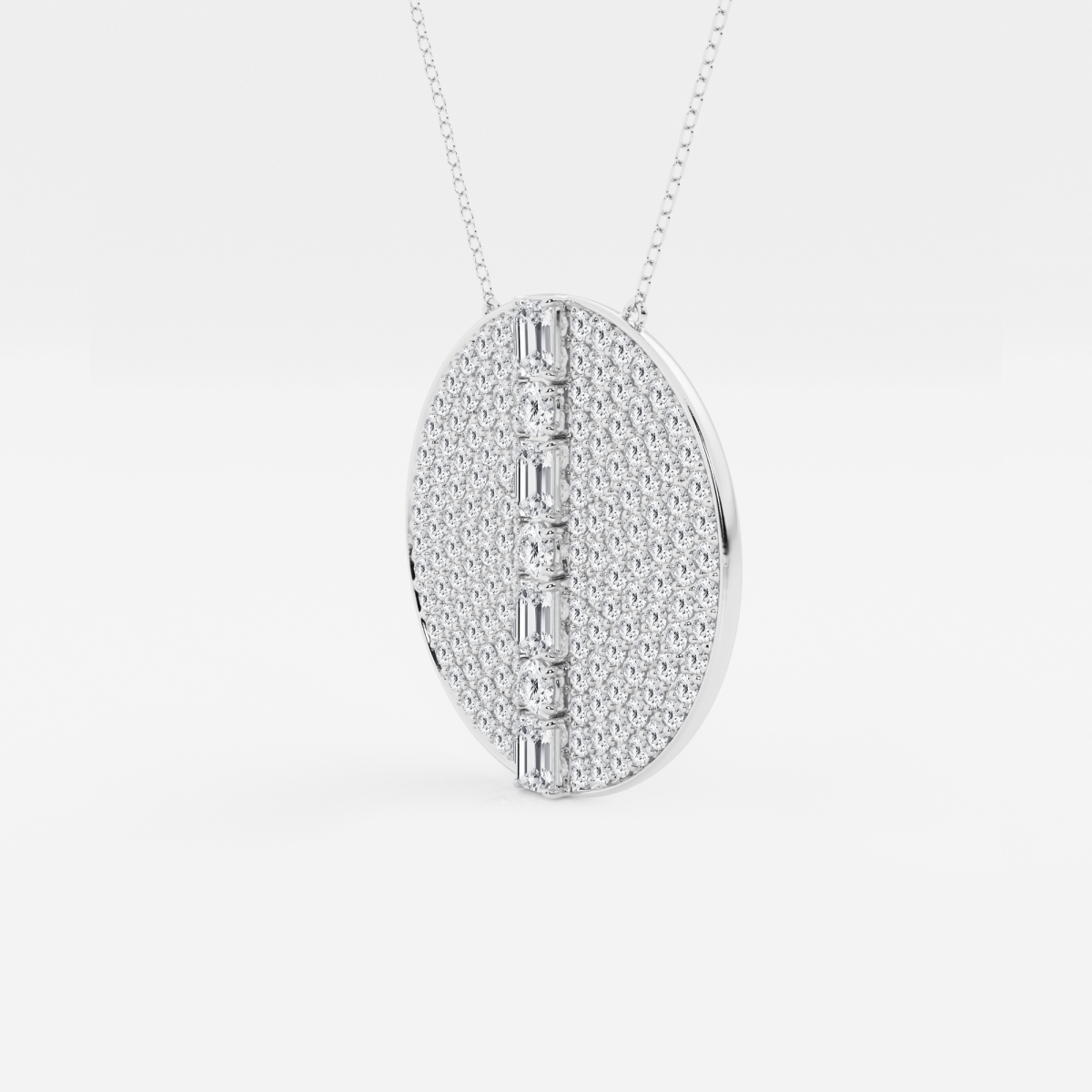 Additional Image 1 for  5 2/5 ctw Emerald & Round Lab Grown Diamond 30 mm Disc Fashion Pendant