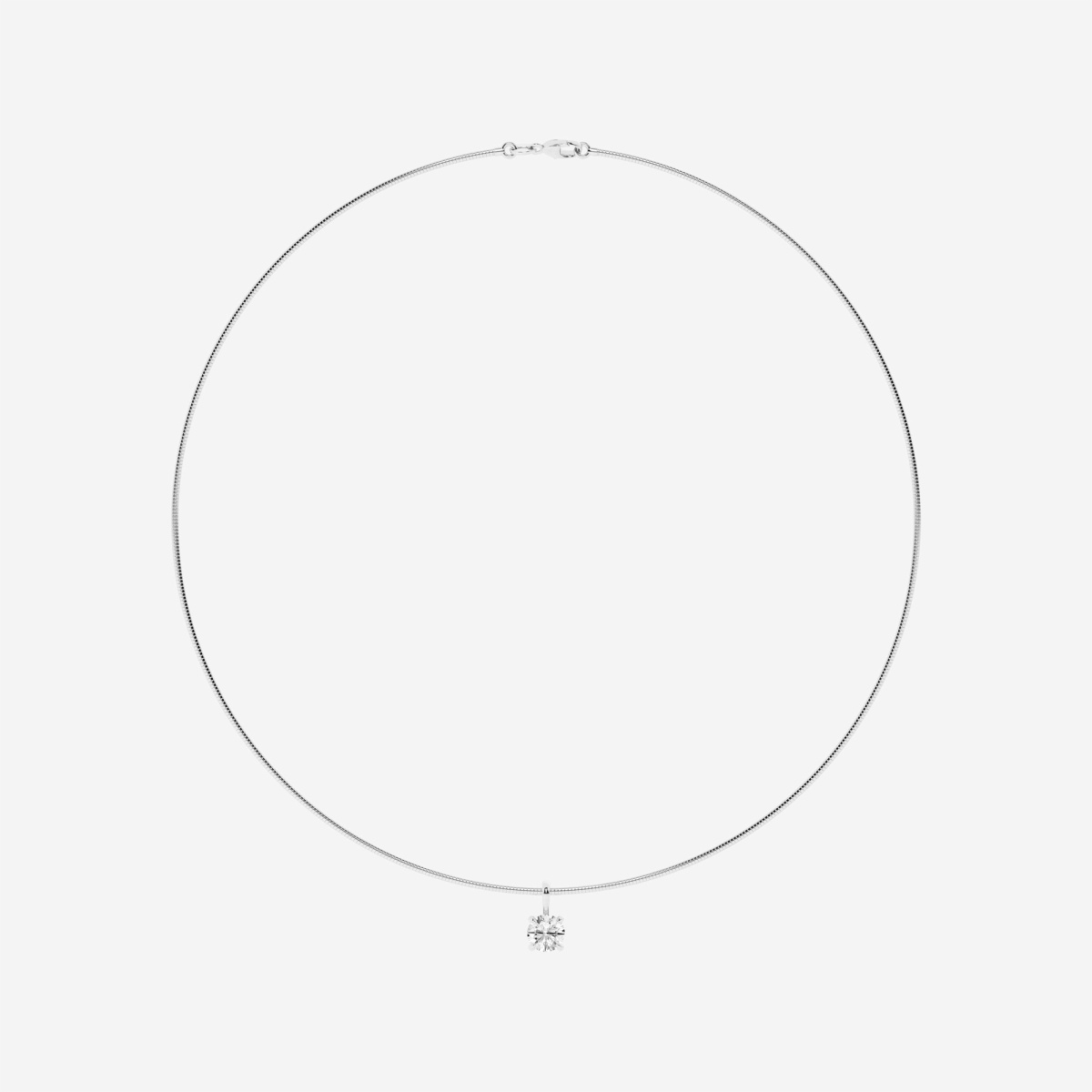 Additional Image 3 for  1 1/2 ctw Round Lab Grown Diamond Solitaire Pendant with Omega Chain