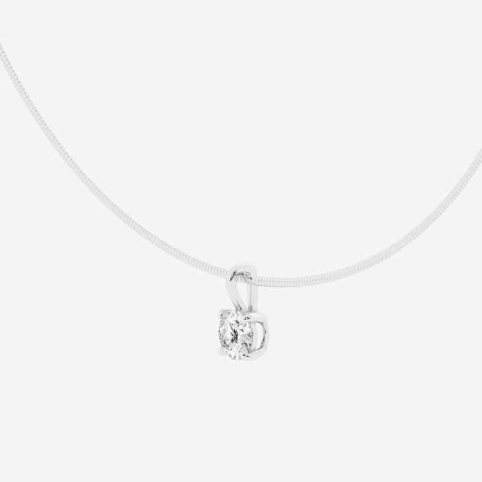 1 1/2 ctw Round Lab Grown Diamond Solitaire Pendant with Omega Chain