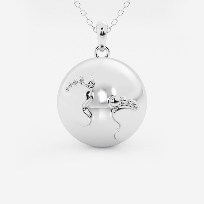 Harmony Bell Pendant with Baby Feet