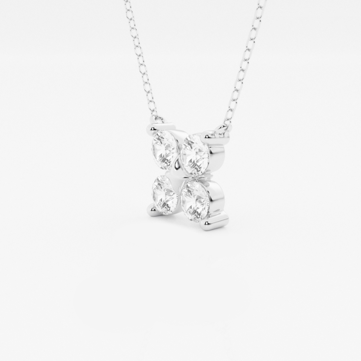 Additional Image 1 for  1 ctw Round Lab Grown Diamond Four-Stone Fashion Pendant with Adjustable Chain