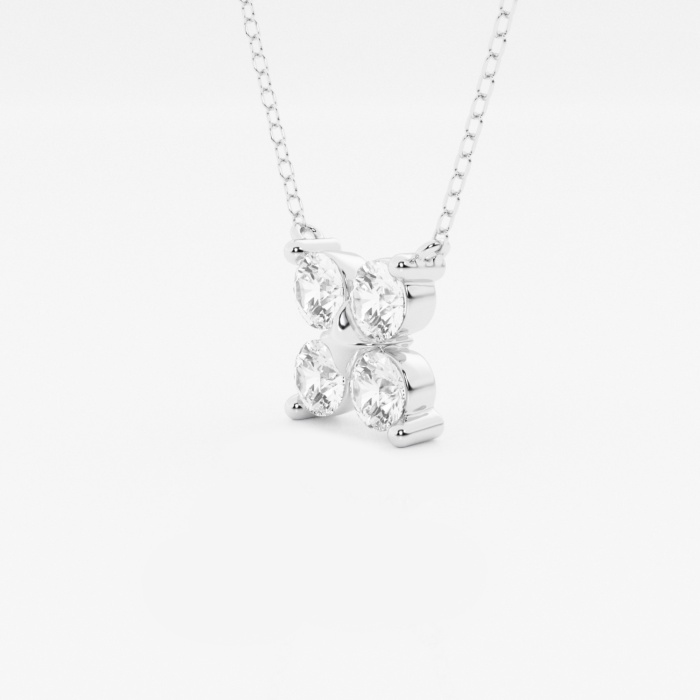 1 ctw Round Lab Grown Diamond Four-Stone Fashion Pendant with Adjustable Chain