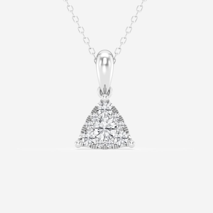 1/2 ctw Round Lab Grown Diamond Triangle Cluster Fashion Pendant with Adjustable Chain