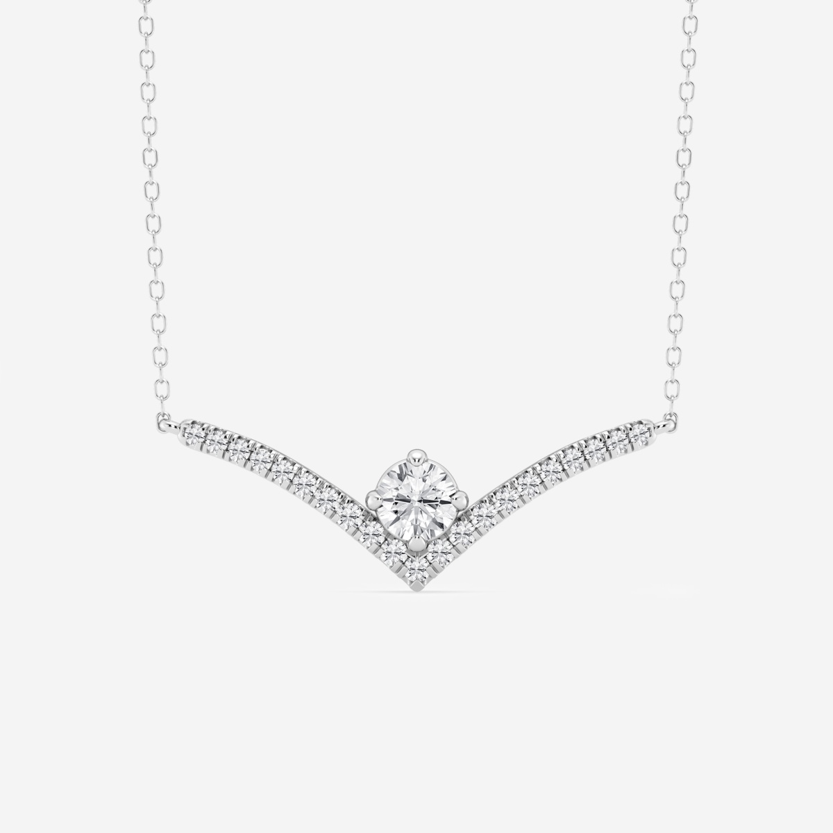 3/4 ctw Round Lab Grown Diamond Chevron Fashion Necklace