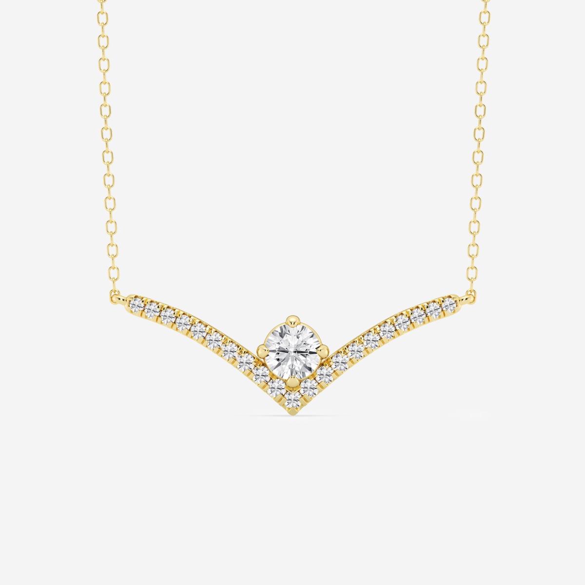 3/4 ctw Round Lab Grown Diamond Chevron Fashion Pendant