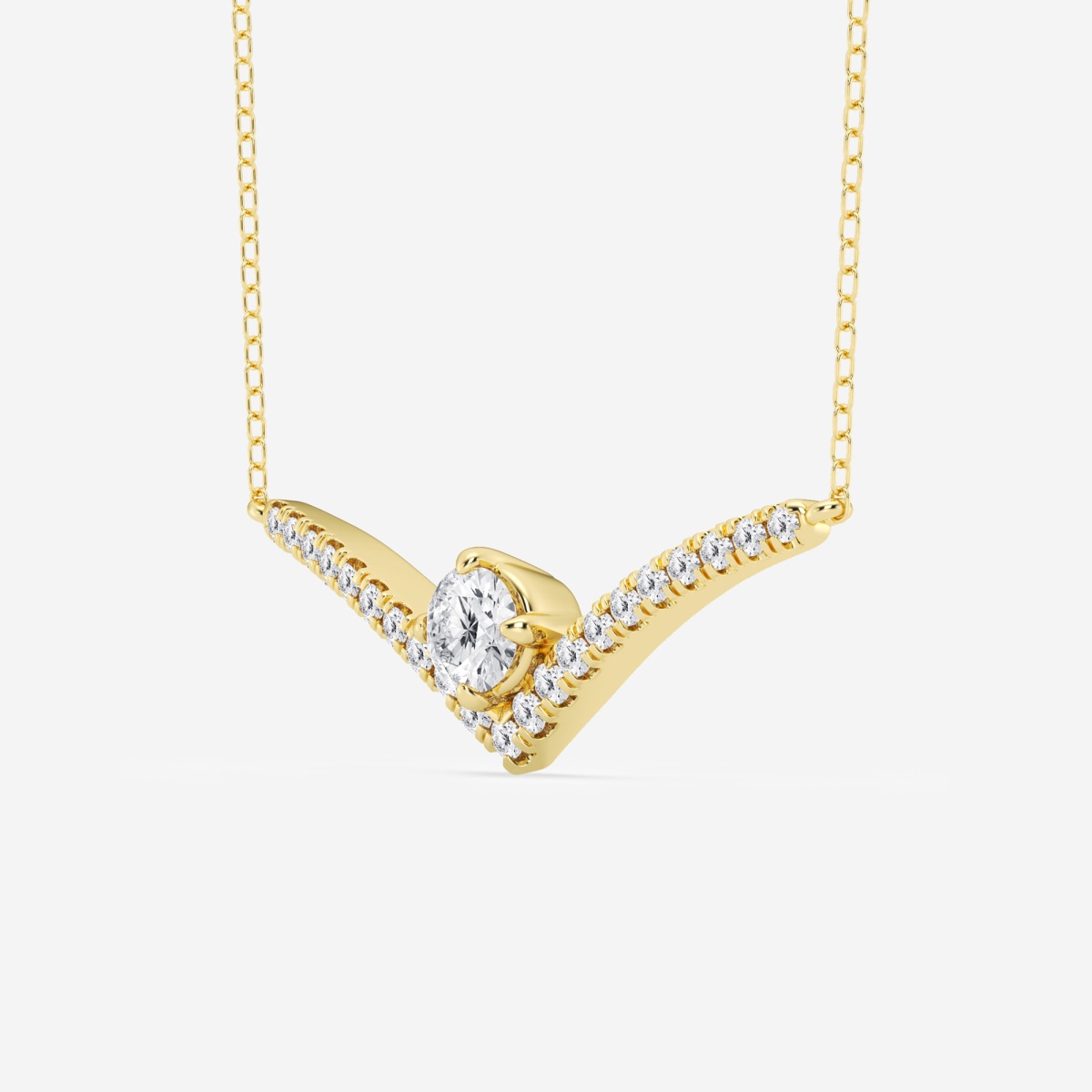 Additional Image 1 for  3/4 ctw Round Lab Grown Diamond Chevron Fashion Pendant