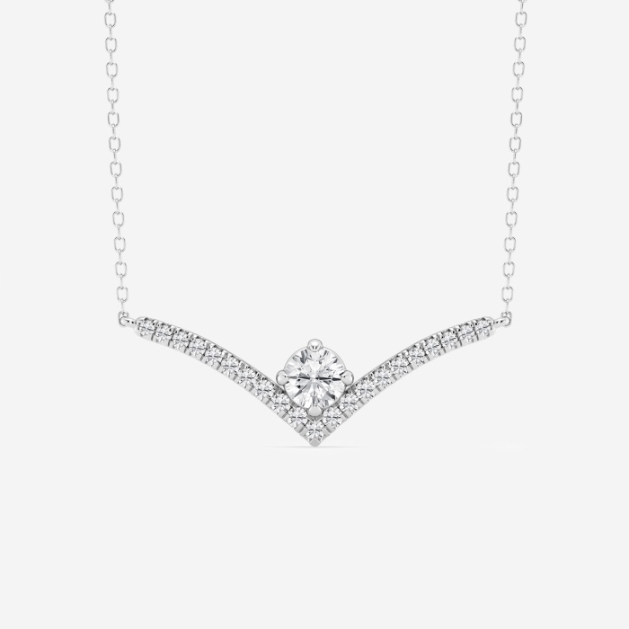 3/4 ctw Round Lab Grown Diamond Chevron Fashion Necklace