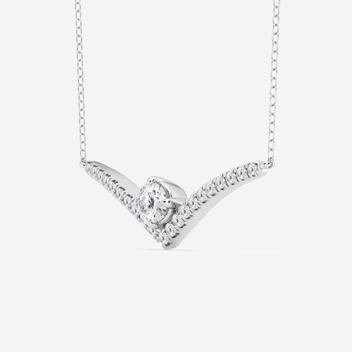 3/4 ctw Round Lab Grown Diamond Chevron Fashion Necklace