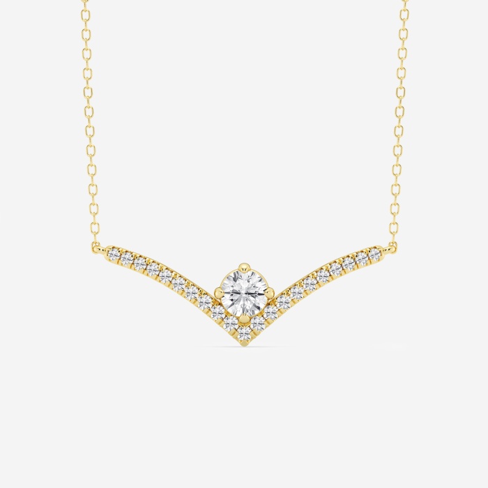 3/4 ctw Round Lab Grown Diamond Chevron Fashion Pendant