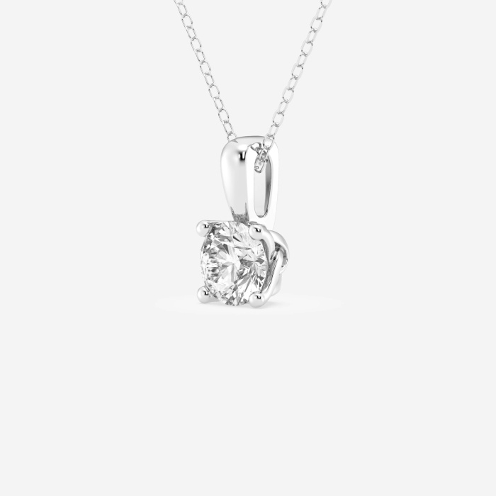 1 ctw Round Lab Grown Diamond Twisted Floral Solitaire Pendant with Adjustable Chain