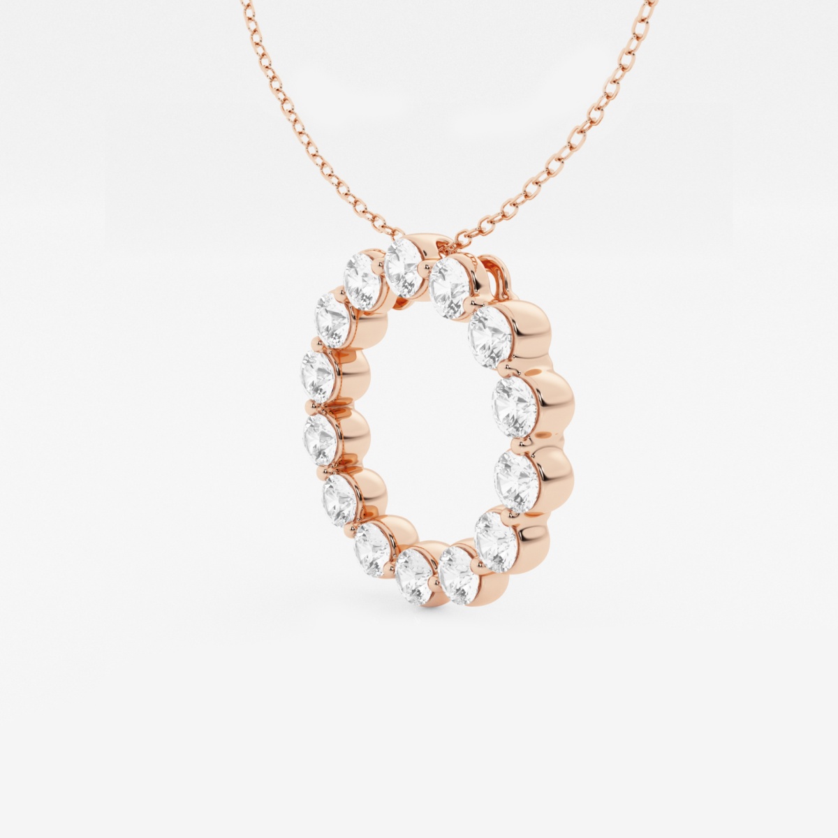 Additional Image 1 for  1 ctw Round Lab Grown Diamond Circle Fashion Pendant with Adjustable Chain