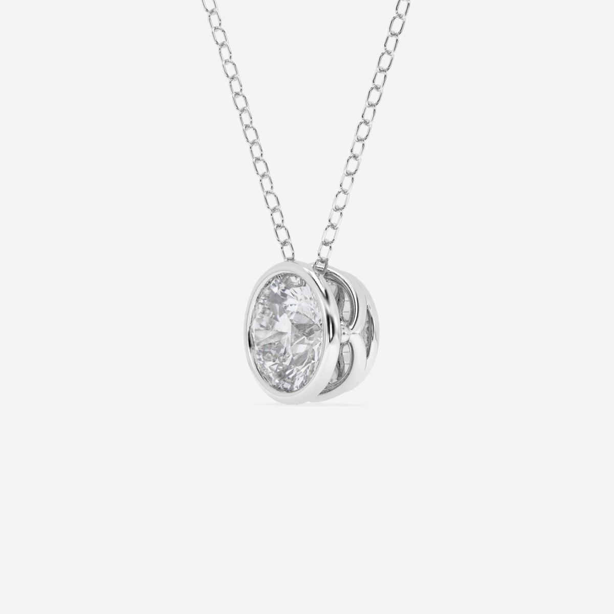 Additional Image 1 for  1 ctw Round Lab Grown Diamond Bezel Set Solitaire Pendant