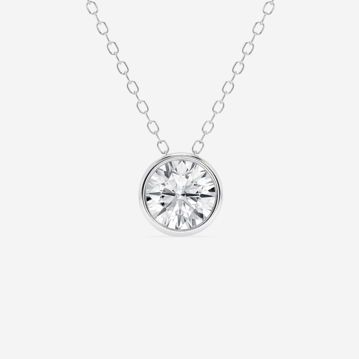 1 ctw Round Lab Grown Diamond Bezel Set Solitaire Pendant