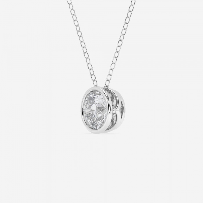 1 ctw Round Lab Grown Diamond Bezel Set Solitaire Pendant