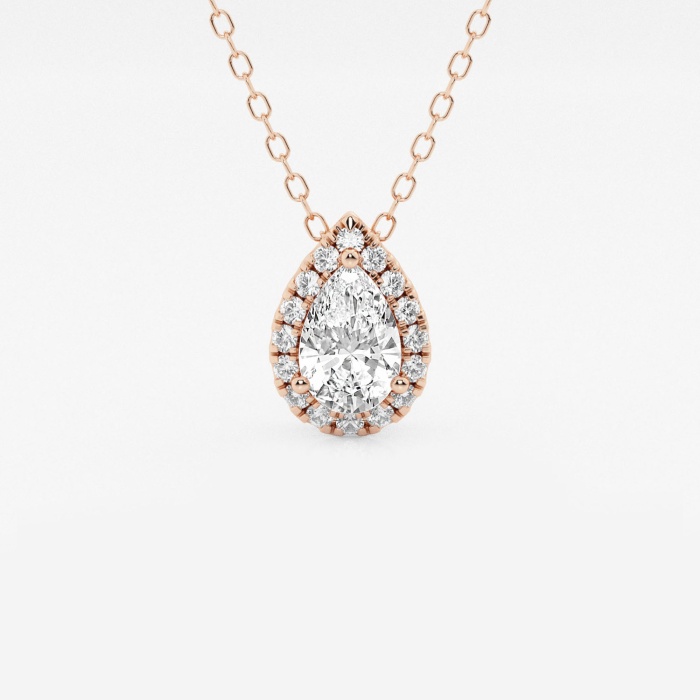 5/8 ctw Pear Lab Grown Diamond Halo Pendant
