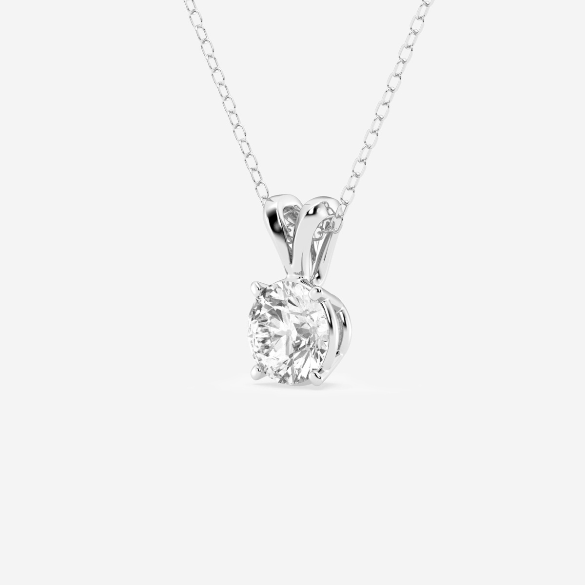 Additional Image 1 for  1/2 ctw Round Lab Grown Diamond Split Bail Solitaire Pendant with Adjustable Chain